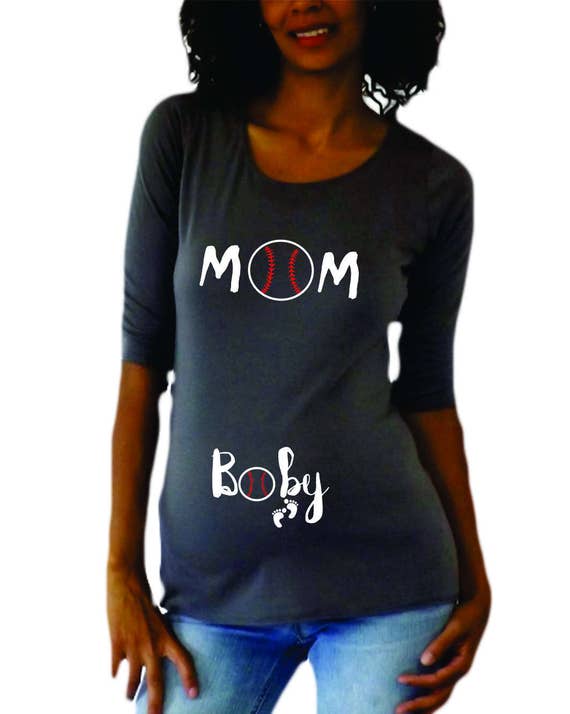 Items similar to Maternity Baseball shirt, Mombaby shirt maternity
