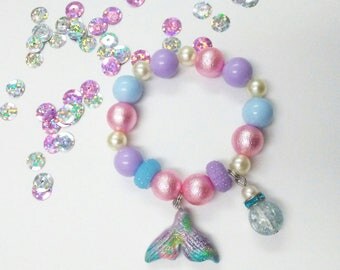 Mermaid tail charm bracelet (stretchy)