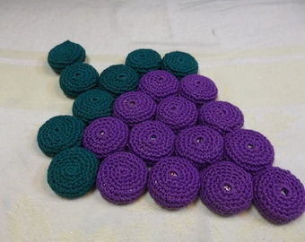 Vintage Crochet Grape Trivet, Two Available, S