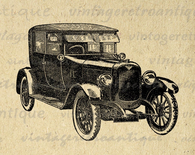 Printable Digital Antique Car Graphic Vintage Car Download Illustration Image Clip Art Jpg Png Eps HQ 300dpi No.3428