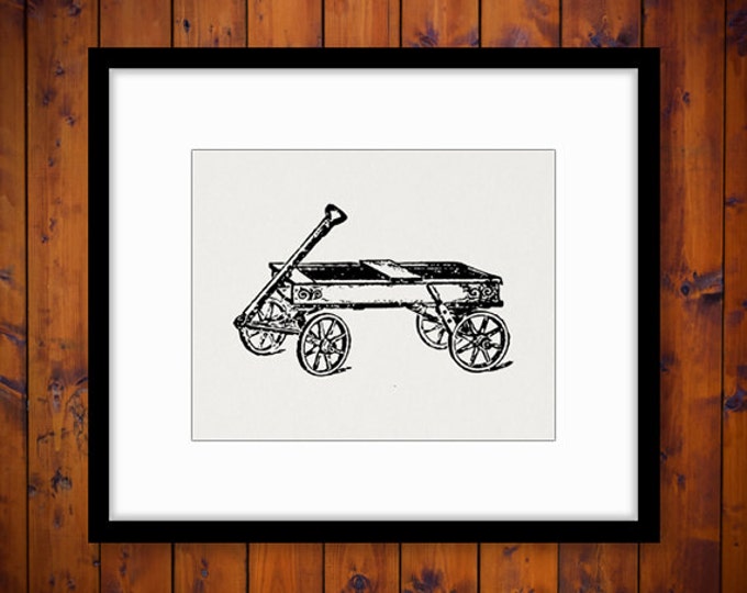 Digital Printable Toy Wagon Graphic Download Image Illustration Antique Clip Art Jpg Png Eps HQ 300dpi No.1306