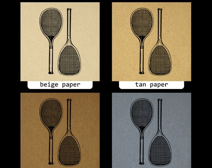 Digital Tennis Racquets Printable Image Graphic Download Illustration Jpg Png Eps HQ 300dpi No.4179