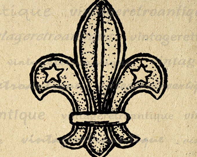 Digital Printable Fleur-de-lis Symbol Download Fleurdelis Graphic Fleur De Lis Image Jpg Png Eps HQ 300dpi No.981