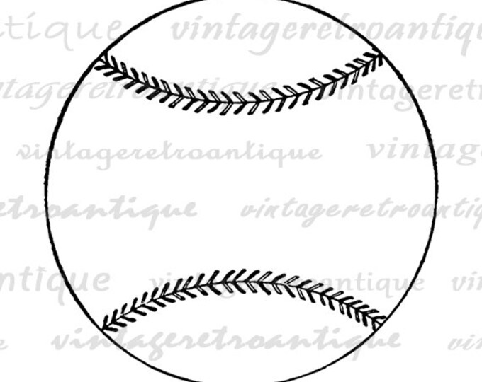 Printable Image Antique Baseball Illustration Graphic Digital Download Vintage Clip Art Jpg Png Eps HQ 300dpi No.4102