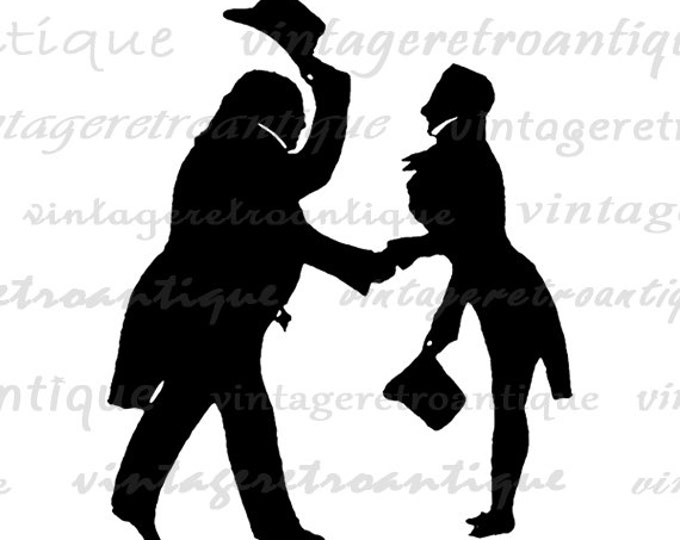 Cordial Meeting Silhouette Printable Graphic Image Top Hat Formal Digital Download Vintage Clip Art Jpg Png Eps HQ 300dpi No.3607