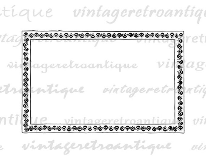 Fun Frame Digital Graphic Image Border Antique Download Printable Vintage Clip Art Jpg Png Eps HQ 300dpi No.650