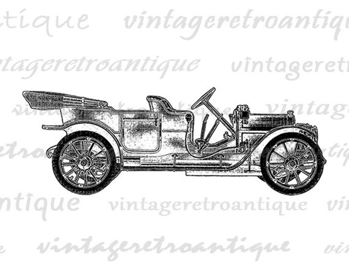 Printable Antique Car Image Graphic Automobile Download Illustration Digital Vintage Clip Art Jpg Png Eps HQ 300dpi No.3554