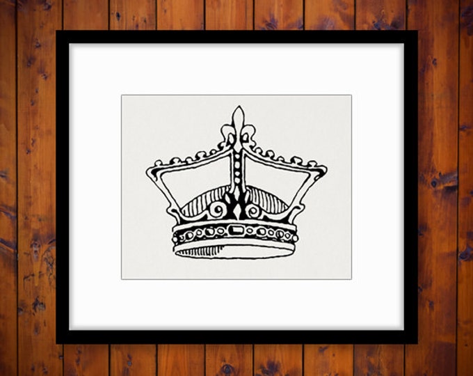 Printable Digital Crown Image Royal King Graphic Download Vintage Clip Art Jpg Png Eps HQ 300dpi No.3818