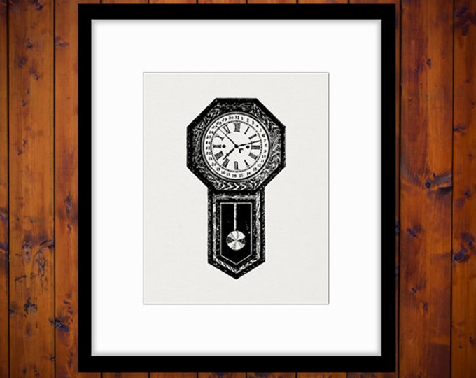 Printable Graphic Antique Clock Image Illustrated Download Digital Vintage Clip Art Jpg Png Eps HQ 300dpi No.1548