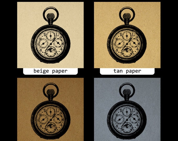 Digital Image Antique Pocket Watch Download Clock Printable Illustration Graphic Vintage Clip Art Jpg Png Eps HQ 300dpi No.1269