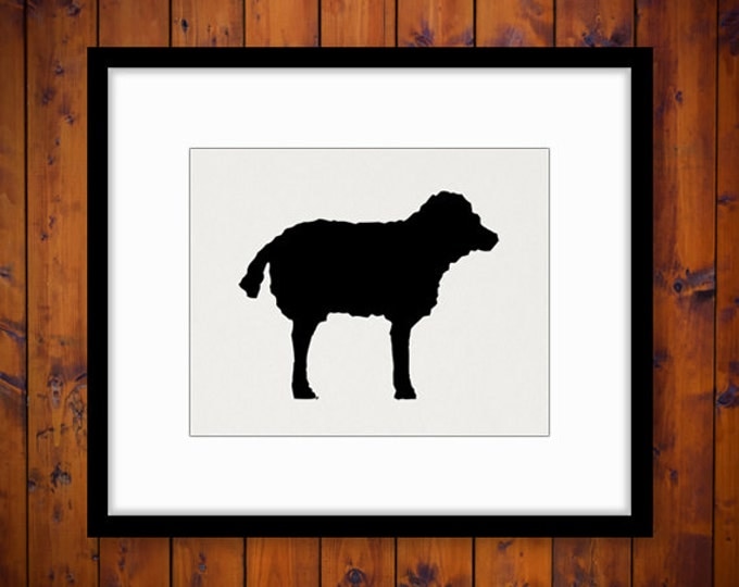 Digital Image Sheep Silhouette Download Sheep Illustration Graphic Farm Animal Lamb Printable for Transfers Tea Towels etc HQ 300dpi No.4684