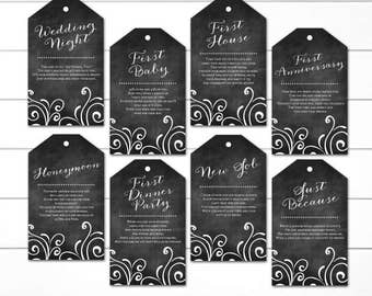 Bridal Shower Wine Bottle Tags, Wine Bottle Poems, Wine Gift Basket, INSTANT DOWNLOAD