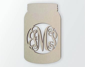 Kitchen Wooden Decor | Mason Jar Wall Decor | Home Decor | Mason Jar For Kitchen Decor | Customized Monogram | Laser Cut Wood