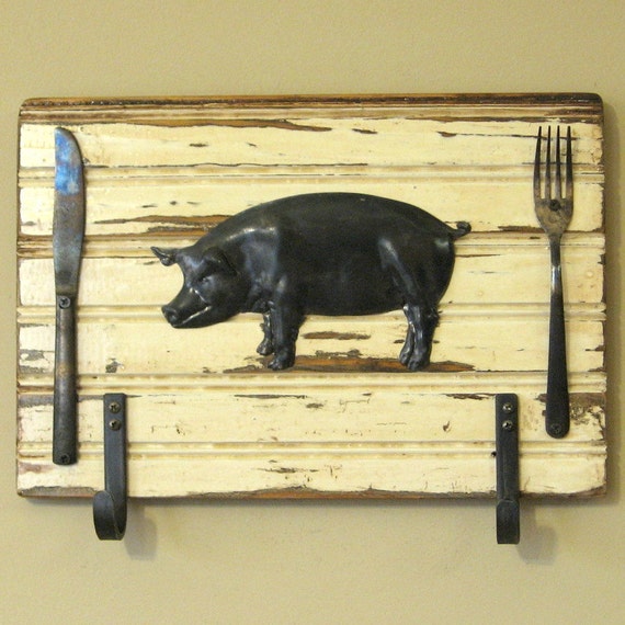 Pig wall hooks/towel hooks pig kitchen decor