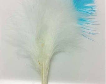 Light Blue and White Marabou Feathers 4-6 inches, 6 grams used in Native American Craft