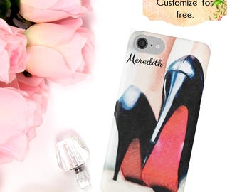 Louboutin Shoes Phone Case, High Heels iPhone Case, Fashion Luxury Phone Wallet, iPhone X 6 7 8 Plus, Samsung Galaxy Case S6 S7 S8 Edge Plus