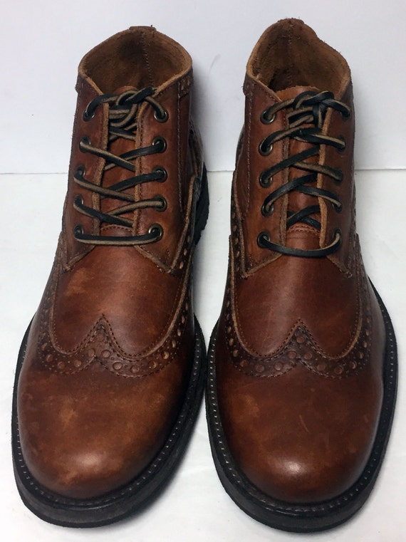 Frye 87843 Phillip Lug Wingtip Chukka Brown Leather by Eagleages