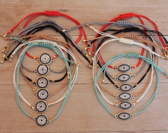 Wholesale Evil Eye Friendship Bracelet, Zirconia String Bracelets