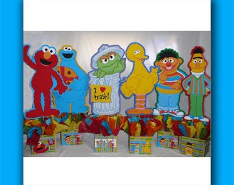 DIY Sesame Street Birthday Party Small Personalized Centerpieces, baby shower decorations