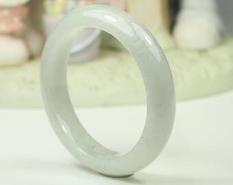 Jadeite Jade Bangle Bracelet - 53.03mm Translucent Faint Lavender