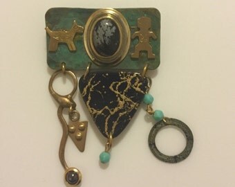 Vintage Chase Adams Tribal Style Brooch (#2)