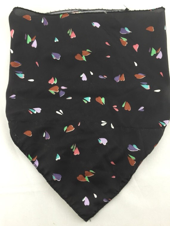 Dark Heart: Lightweight black bandana w/ stash pocket, Red & Purple Hearts