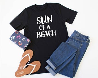 Sun of a Beach Tshirt - Womens Clothing. Womens Tshirt. Graphic Tee - Tickled Teal