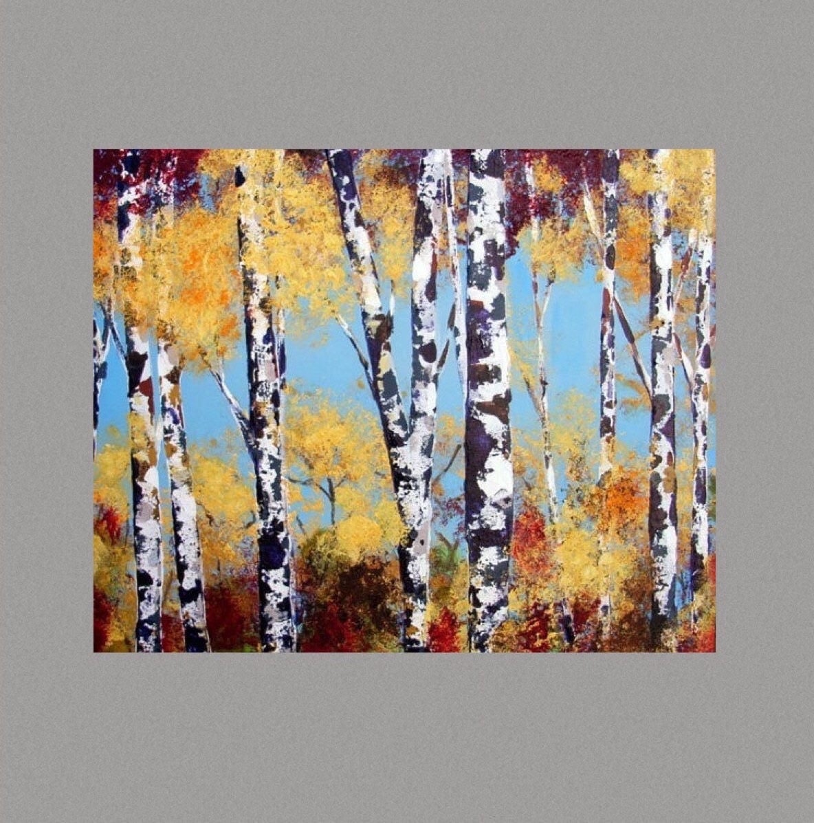 Aspen Tree Painting SALE Birch Tree abstract Painting READY To