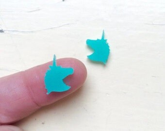 Pair Mini UNICORN CAMEOS, Laser Cut Cabochons, Laser Cut, DIY Supplies, Cool Cabochons