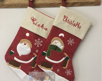 Christmas Stocking, Child's Personalized Christmas Stocking, Adult Personalized Christmas Stocking, Santa Stocking, Snowman, Reindeer