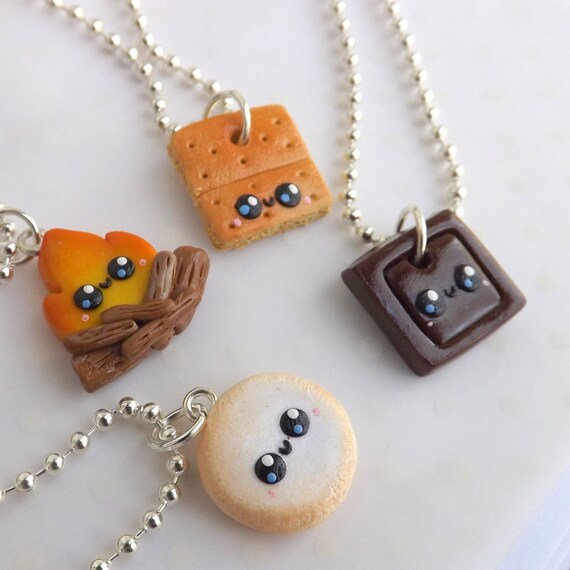 Items similar to Smores Best Friends Best Friend Necklaces Four Best Friends Friendship