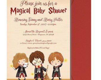 Harry Potter Baby Shower Invitation - Harry Potter Shower Invitation - Harry Potter Baby Shower Invite - Cute Kids - Personalized - Digital