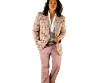 Plaid Pants NWT, 1970s New Old Stock, Mens Pants, Size 36x33, Red White Blue, Hughes and Hatcher