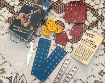 Vintage Pocket Erector Set / Parts 12 Pieces