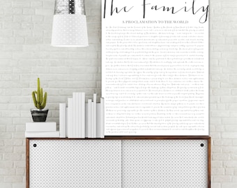 The Family Proclamation To The World Print, Gallery Wall Hanging, Custom Canvas Print, Home Decor, LDS prints, Mothers Day Gift, Wall Art