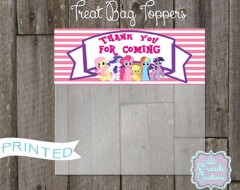 My little Pony Treat Bag Toppers-Candy Bag Toppers-Party Favors Toppers-Printed