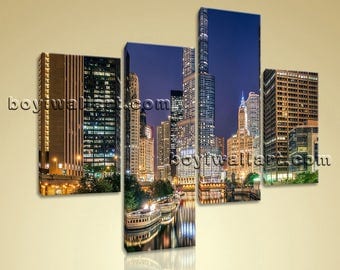 Chicago Wall Art chicago art canvas | etsy Chicago Wall Art chicago art canvas | etsy