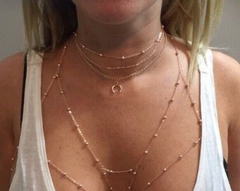 New ball chain bralette now with free matching color choker / Chain bralette/ body chain/ Festival clothing