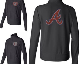 Women's Braves Rhinestone Cotton Spandex Cadet Jacket