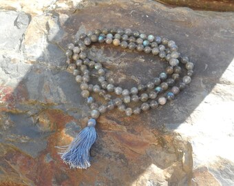Blue Flash Labradorite Mala