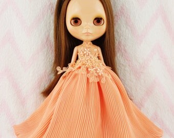 Blythe Dress,Doll Handmade Outfit Gown Dress.