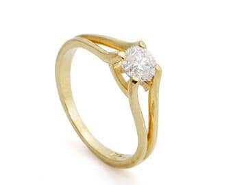 1 carat Diamond Engagement Ring-Solitaire ring-14K Yellow Gold -Women Jewelry-Promise ring-Bridal Jewelry-Anniversary-Wedding&Engagement