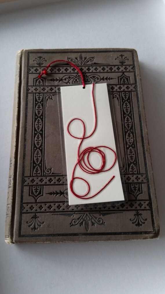 Items similar to Beautiful Red String Bookmark on Etsy