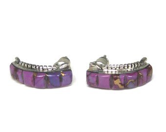 Vintage Southwestern Mohave Purple Turquoise Earrings