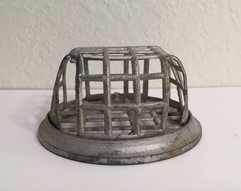 Flower Frog Holder Gray Vintage Garden Metal Antique Flower Frogs Vintage Decor Flower Arranging Gray Flower Frog Antique Flower Frog Holder