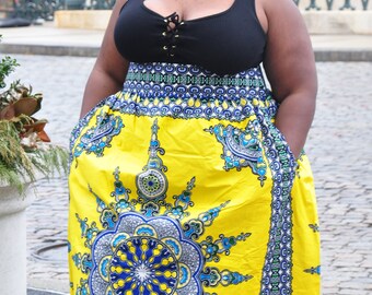 Bold Print Maxi Skirt ( Plus Size)