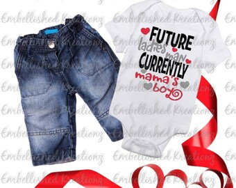 Valentine's Day/'Future Ladies Man...' with Hearts HTV Decal/Baby Onesie/Boy Valentine's Shirt/HTV/Valentine's DIY Shirt