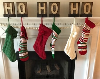 Rustic Wood Stocking Holders, Stocking Holder, Stocking Hanger, Christmas Mantel
