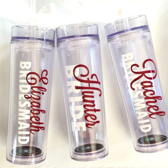 names with them on tumblers bridesmaids with straws Cups Bridesmaid your Tumblers for