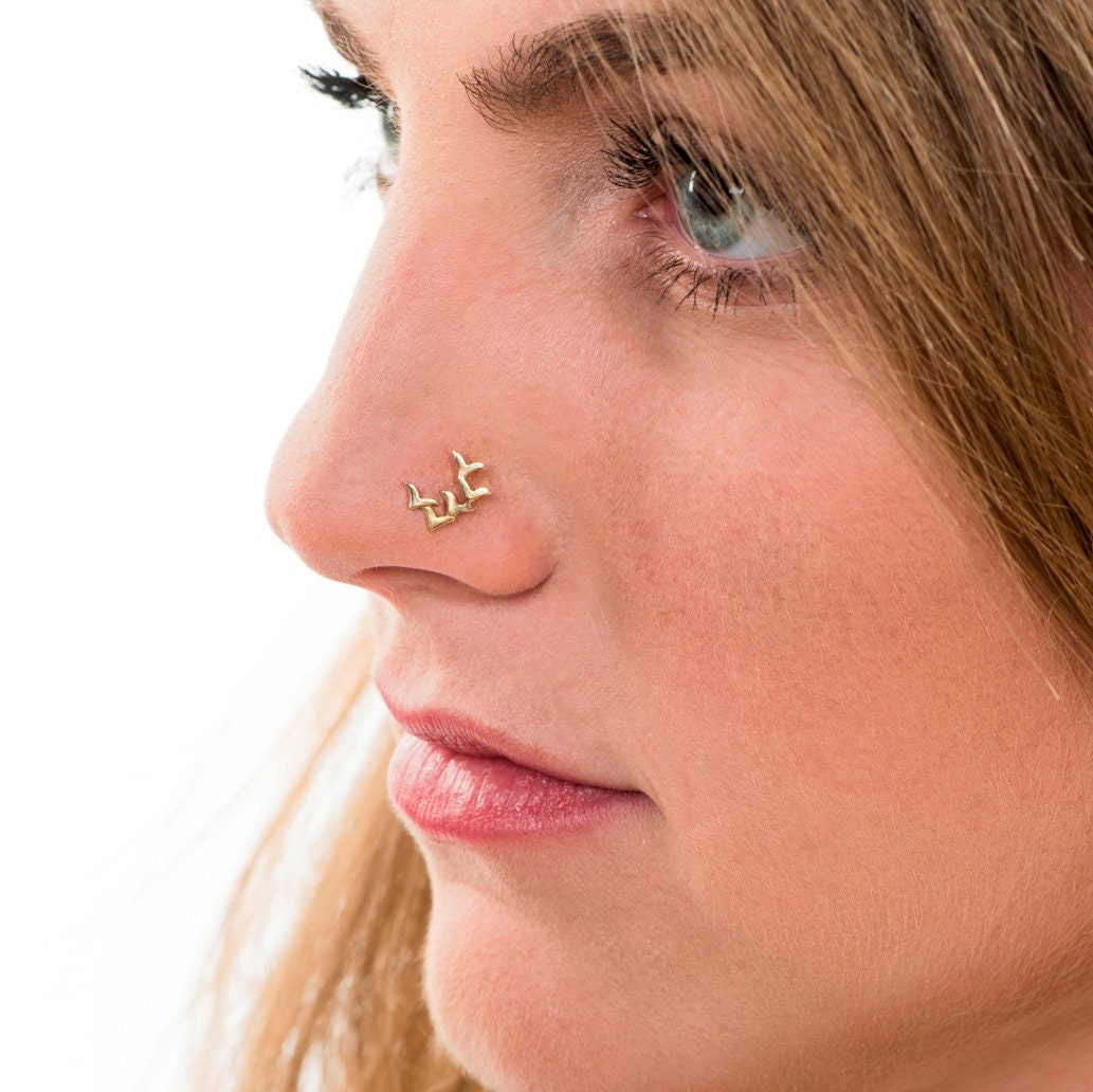 Gold Nose Stud Gold Nose ring Big Nose Piercing Nose